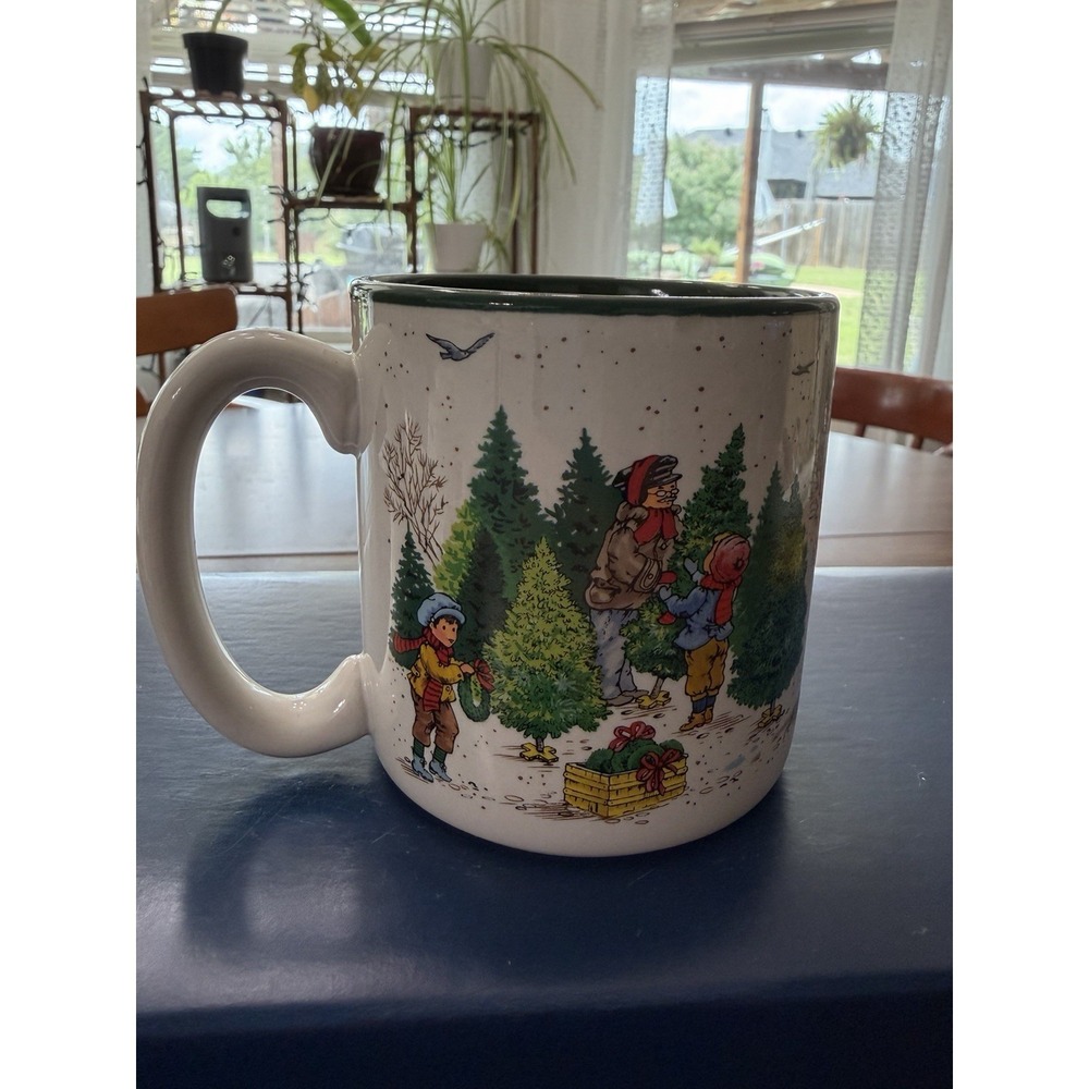 Vintage 1989 Potpourri Press Raggamuffins Christmas Tree Xmas Holiday Coffee Mug